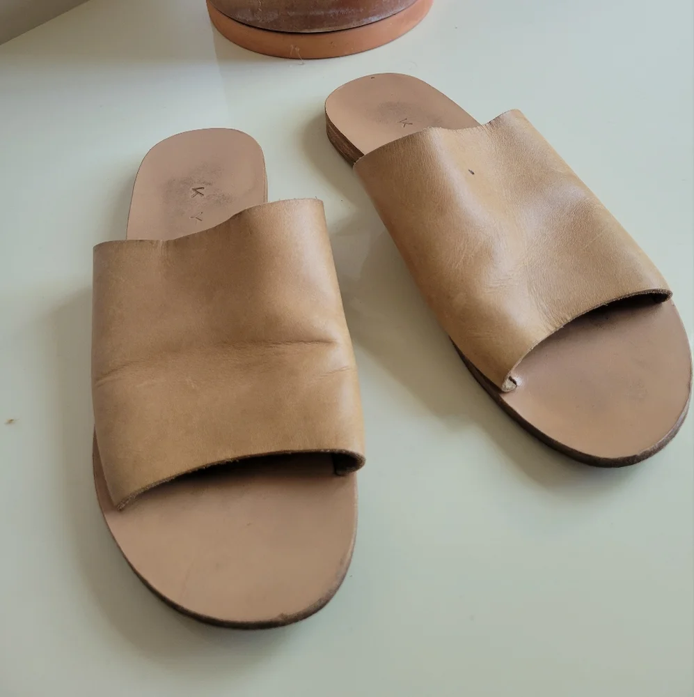 KYMA Greek KALYMNOS Leather Slide Sandals 8 - Picture 2 of 8